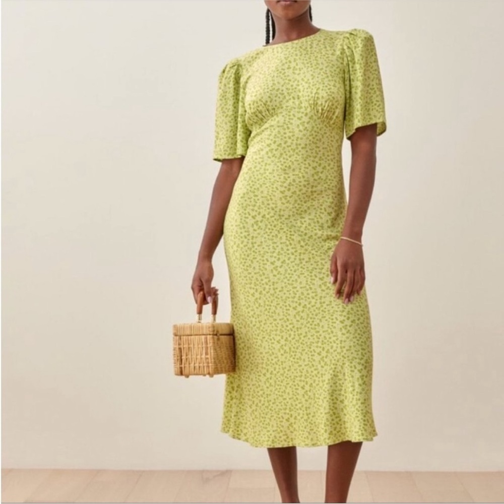 Reformation nat dress in light green floral NWT - Picture 2 of 7